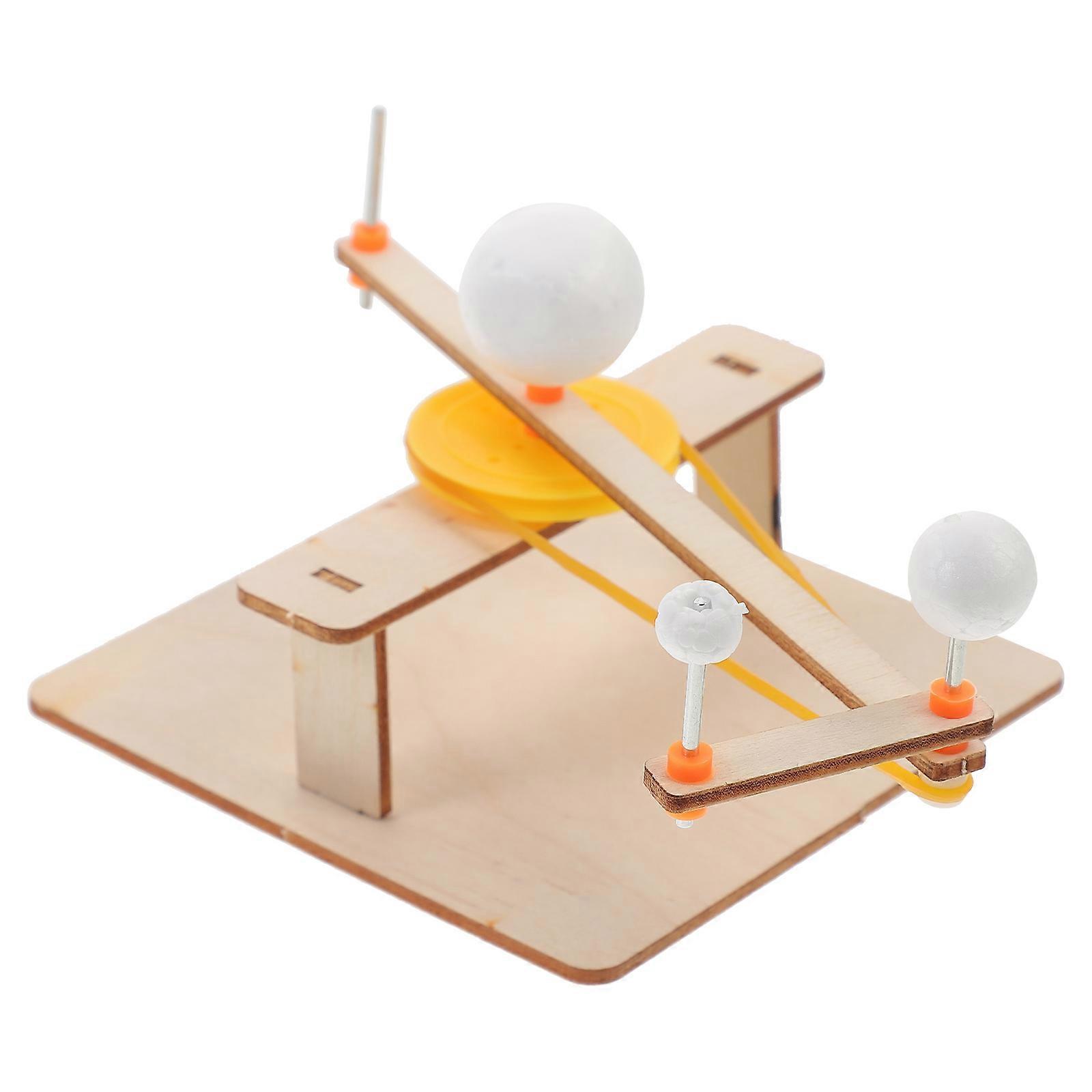 Wood Solar System Teaching Model Sun Earth Moon Educational Prop 2Sets