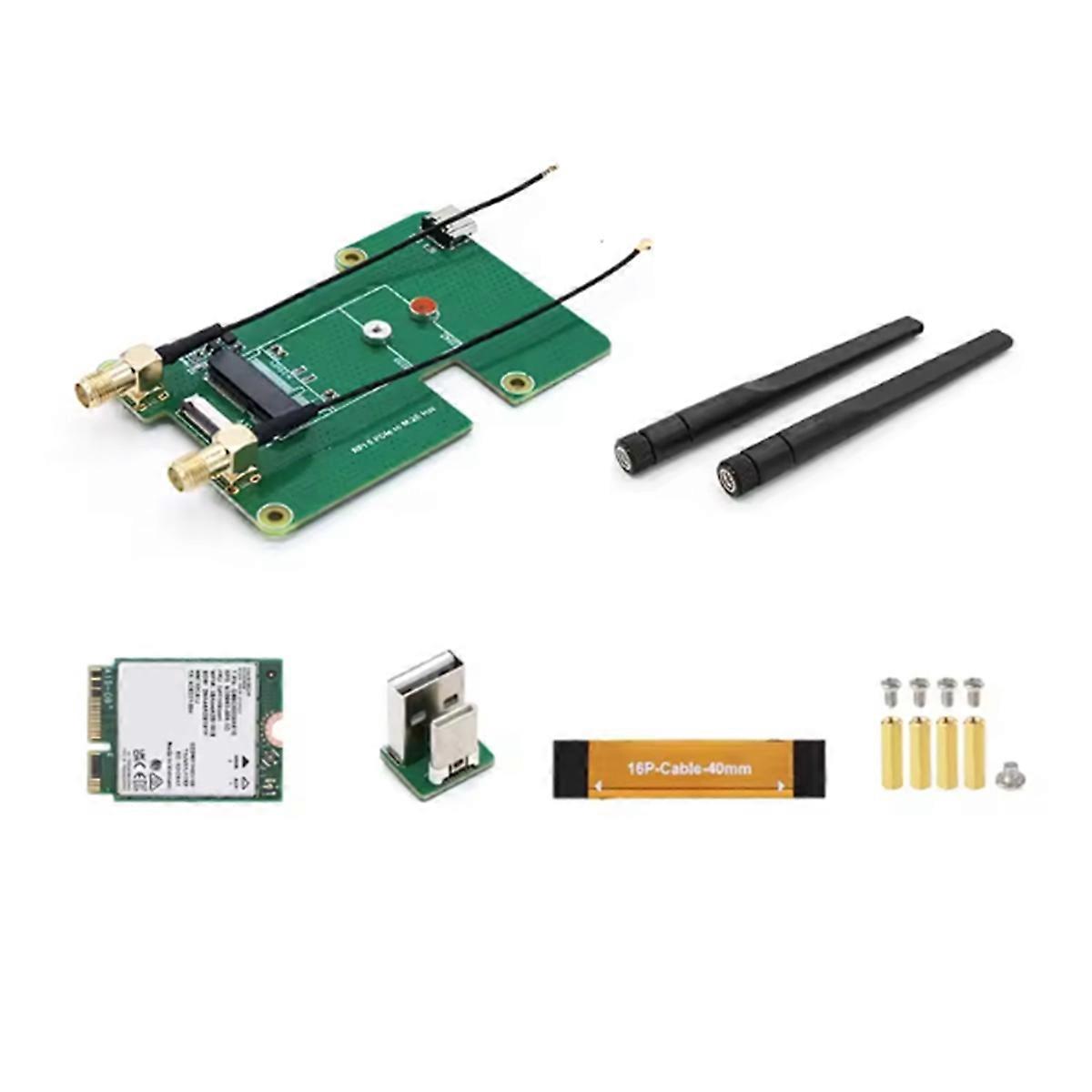 For 5 RPI PCIe to M.2 E HAT Expansion Board and BE200 WiFi7 PCI-E WiFi Card for NGFF M.2 E Key Wireless NIC