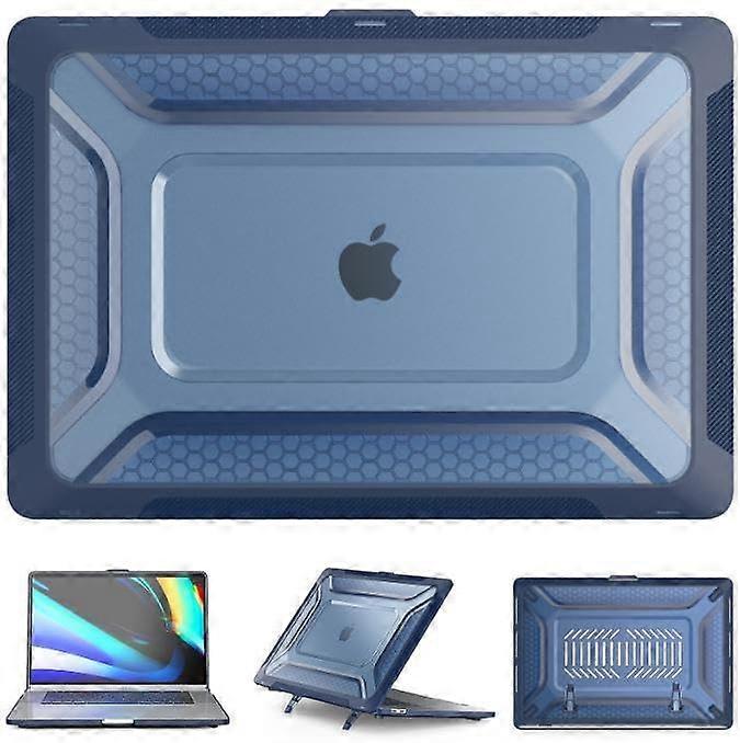 Case for MacBook Pro 13-in. (M1, 2020 A2338) Blue Shockproof Bumper Hard Shell Flip Back Case