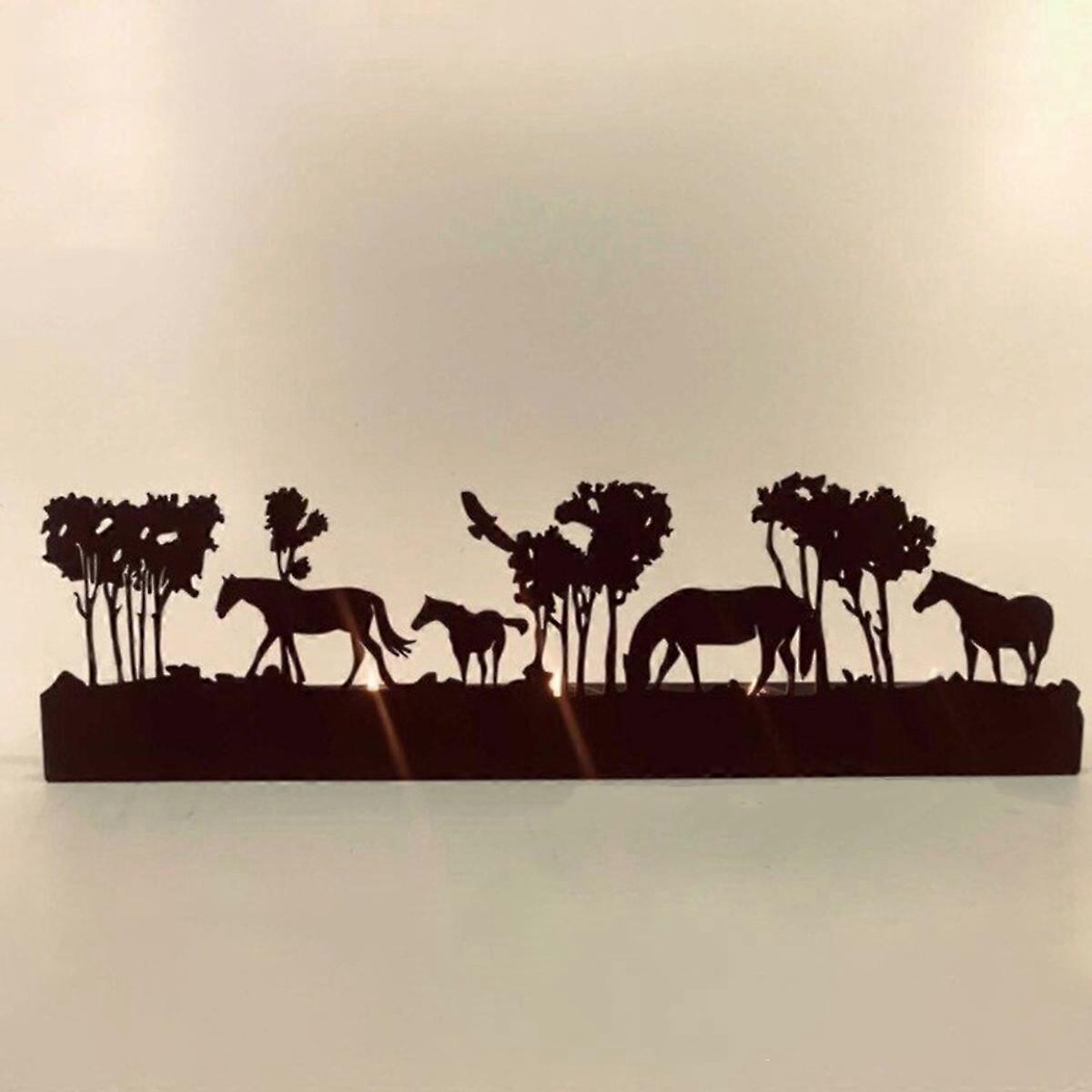 1PC Horses Metal Candle Holders Candlestick for Table Mantel Wedding Ornament