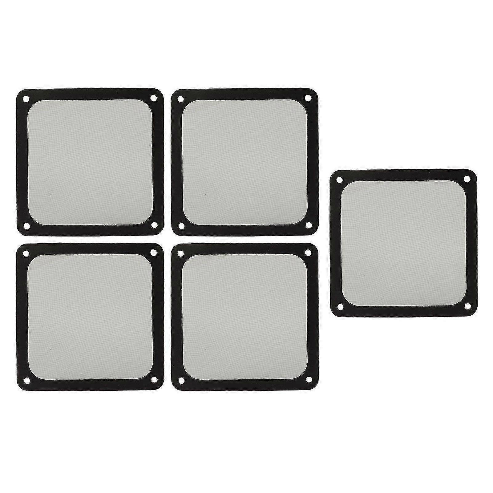 5PCS 120mm Fan Dust Filter Heat Dissipation Soft Magnetic Nylon Frame Computer PC Fan Dust Mesh Filter for PC Case Power Supply Fan Vents Black