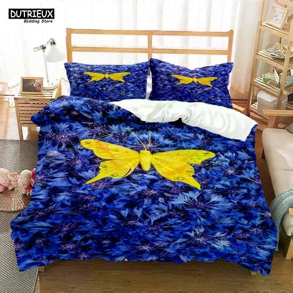 Simple And Atmospheric Butterfly Printed bedding Soft And Comfortable Comforter Bedding Sets Customizable Complete Size