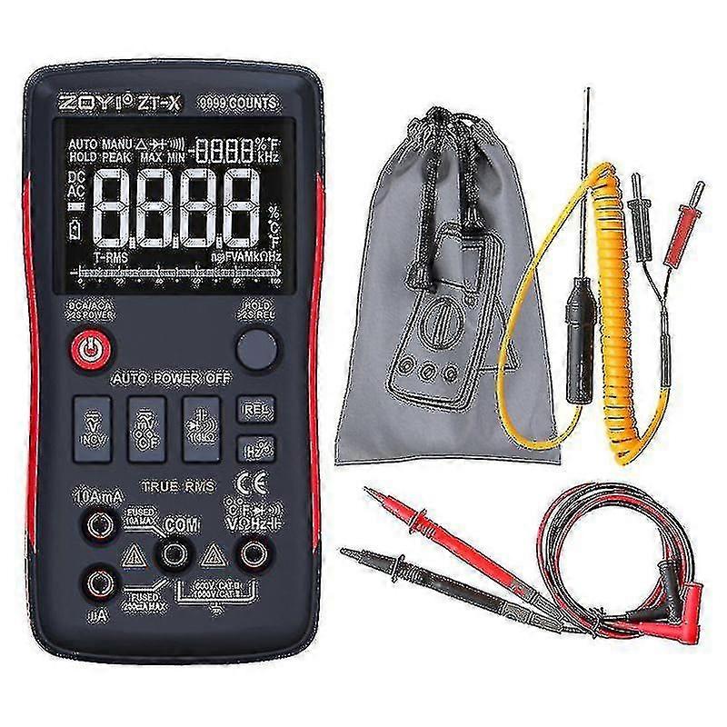 Zoyi Zt-x True-rms Digital Multimeter Button 9999 Counts A-c/d-c Voltage Current 26s