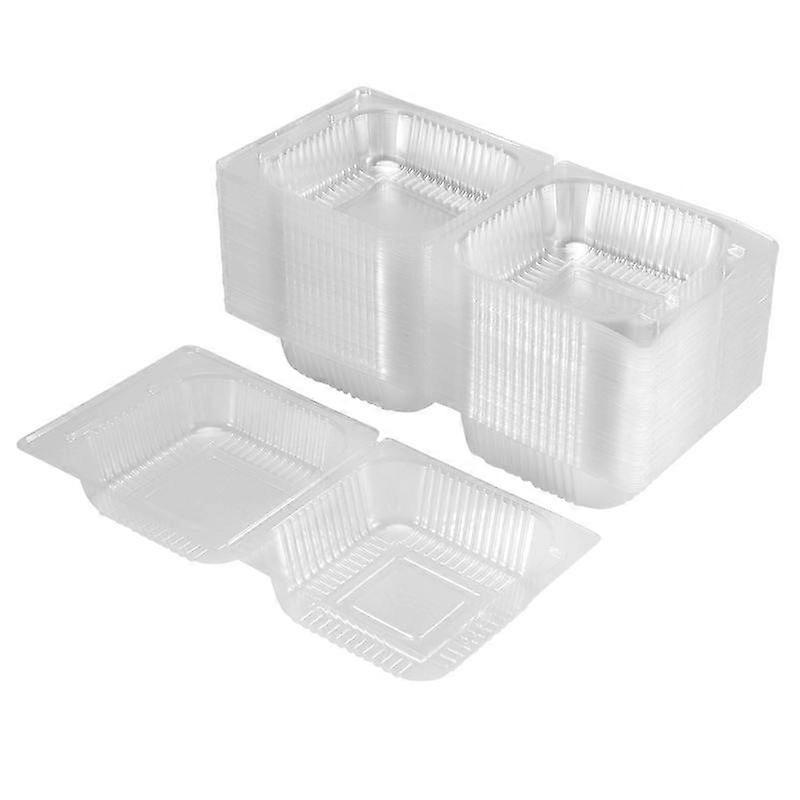 100Pcs Single Individual Cake Slice Boxes Dessert Containers Cheesecake Boxes Stackable Square Boxes Clear Food Boxes