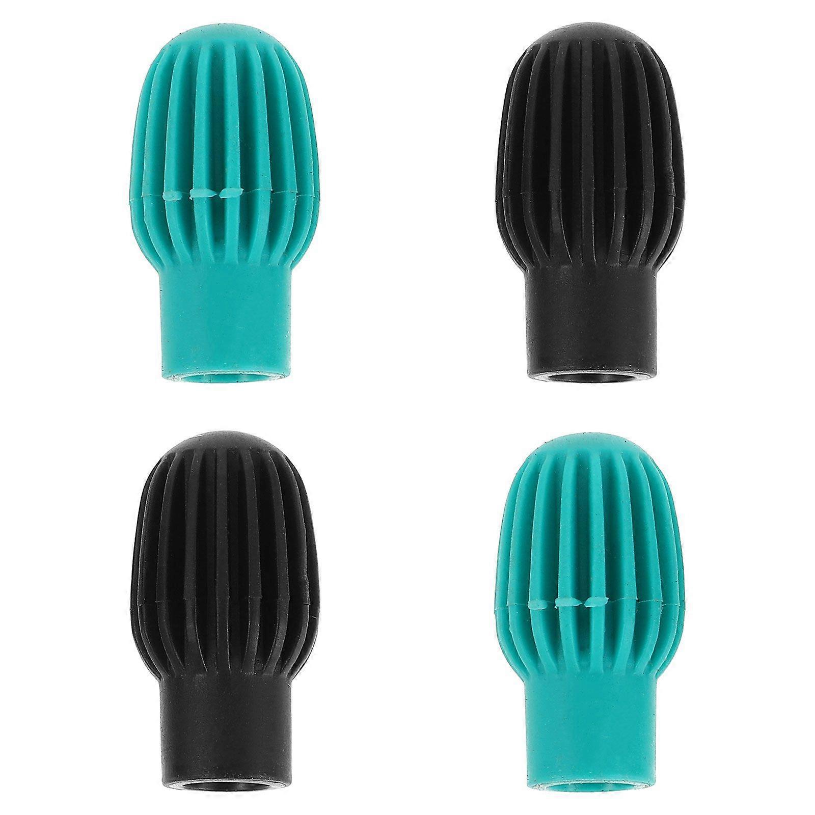 4pcs Silicone Drumstick Practice Tips: Drumstick Sound Dampeners -Percussion Mute Sleeves for Quiet Drumming Drum Practice