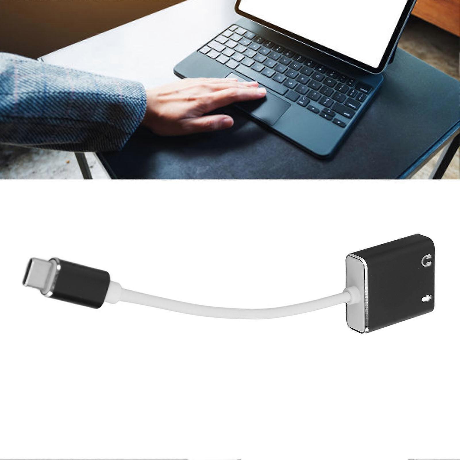 USB C Microphone Adapter Type C Sound Card 7.1 Channel USB External Sound Card Type C to 3.5mm Headphone Jack Adapter 
