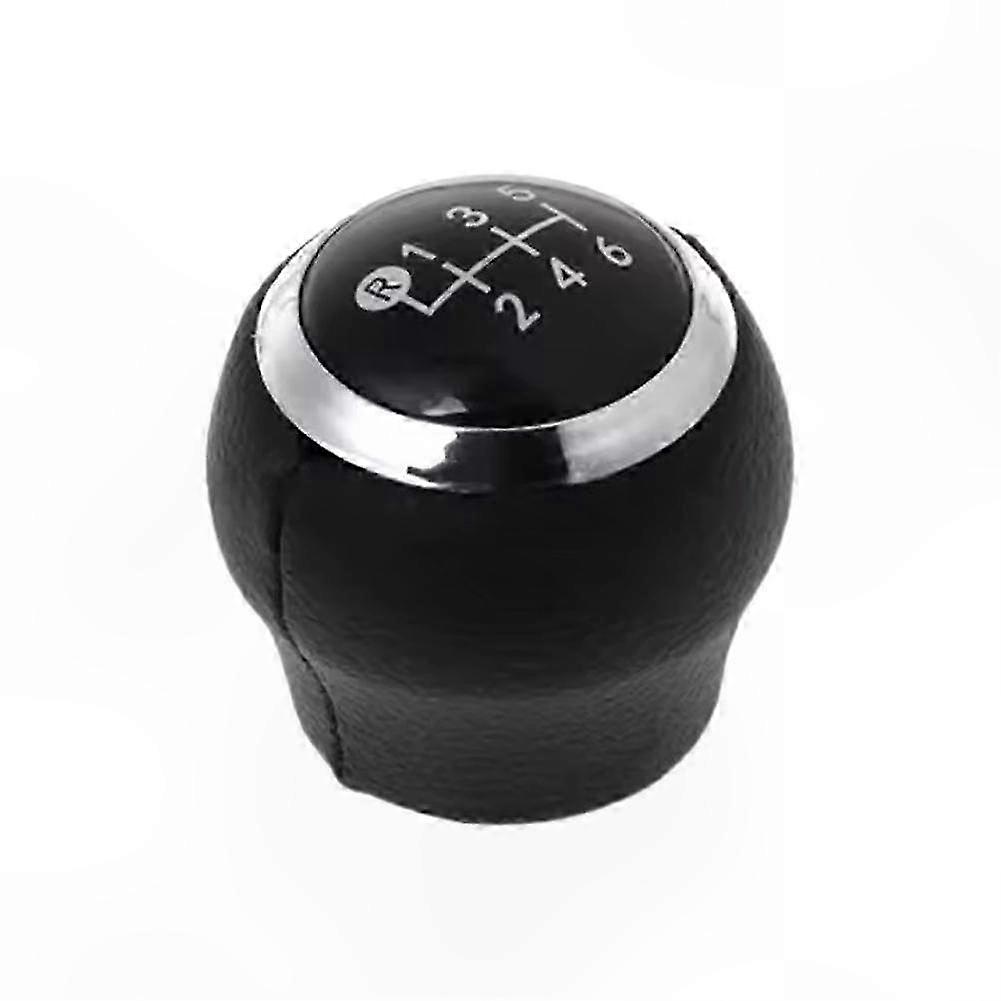 Black 6-Speed Gear Shift Knob Compatible with Multiple Vehicles
