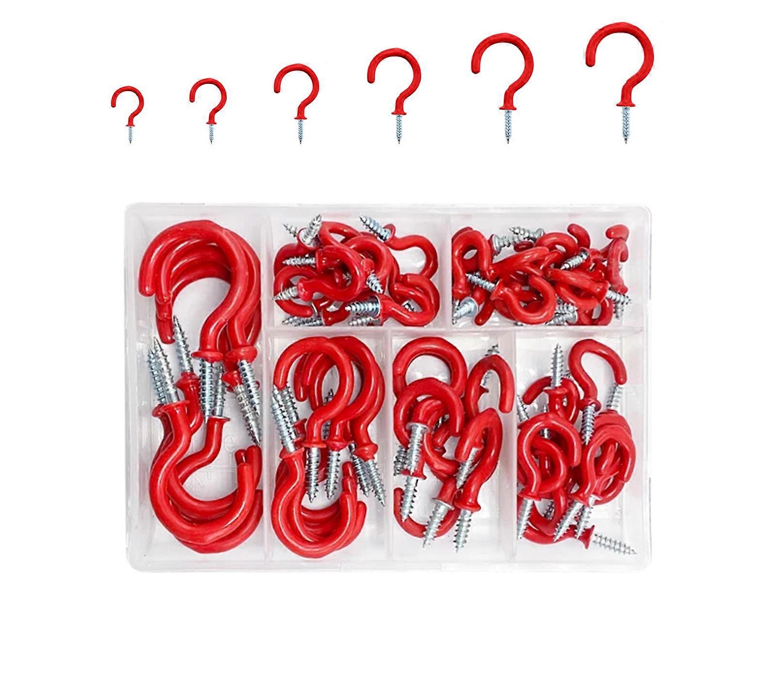 Industrial Strength Screw In Hooks With Plastic Coating Secure Hanging Solution Easy to Use for Curtains Light Decors Multicolor