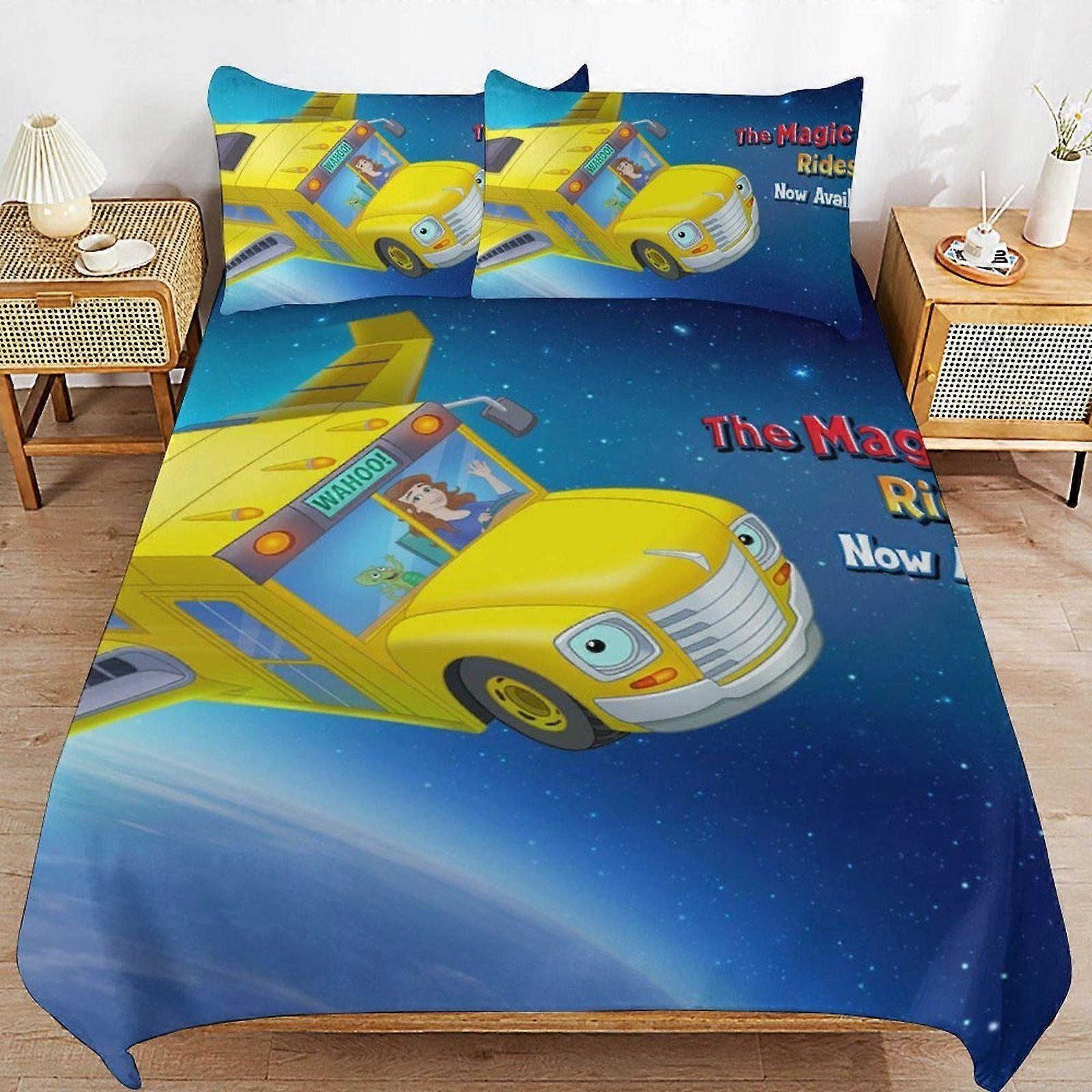 q317 The Magic School Bus Complete Bed Solution Long Thread Use Durable Zip Soft Touch Duvet Cover Sets Practicality d317