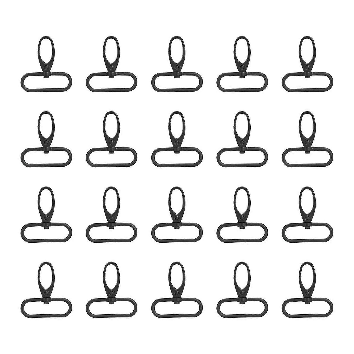20pcs Lobster Clasps Metal Rotating Black Lobster Clips Buckles for DIY Purse Bag Hammock Keychain C