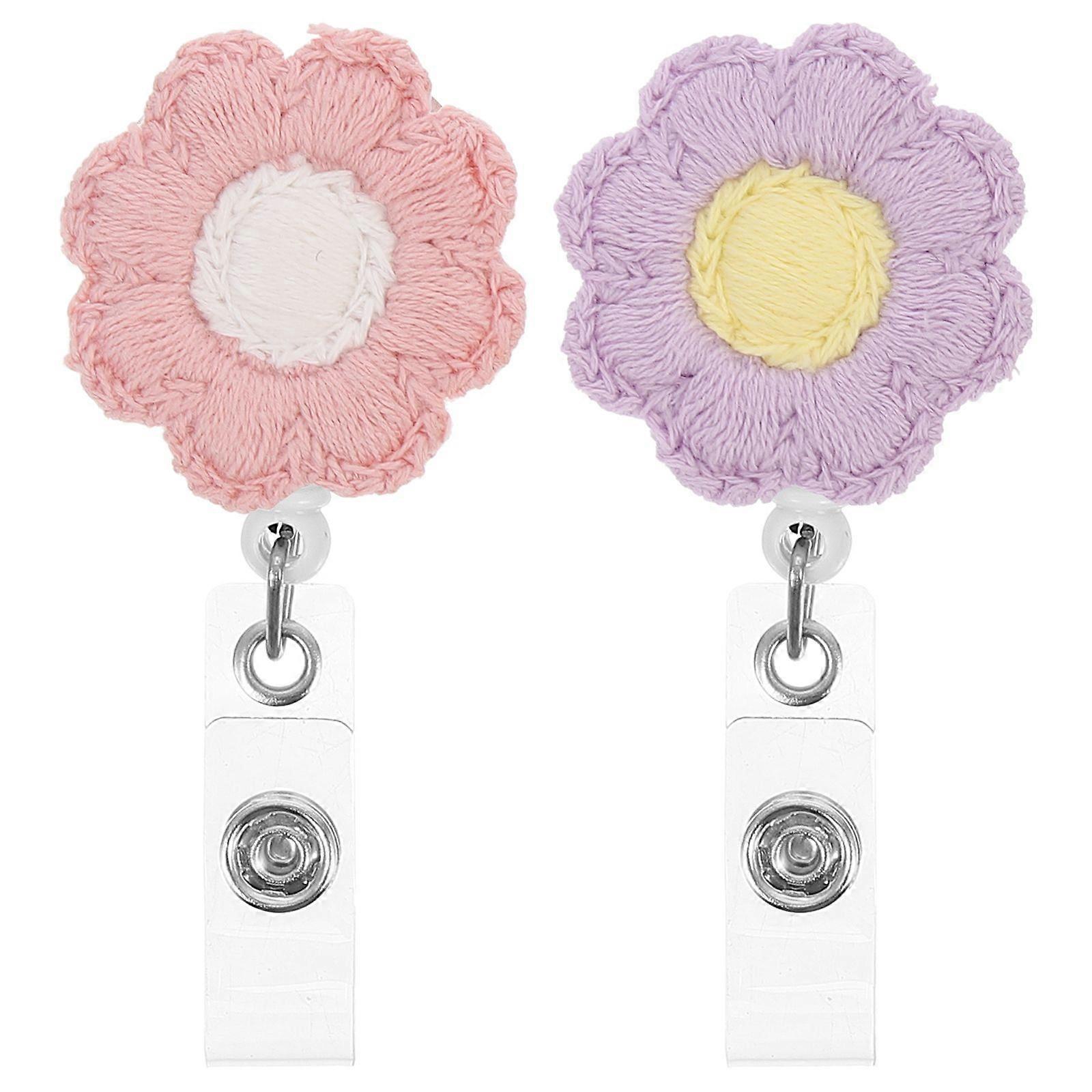 2 יחידות מחזיק תג נשלף הרגיש מחזיק תג בצורת חמניות קליפ סליל תג מעשי