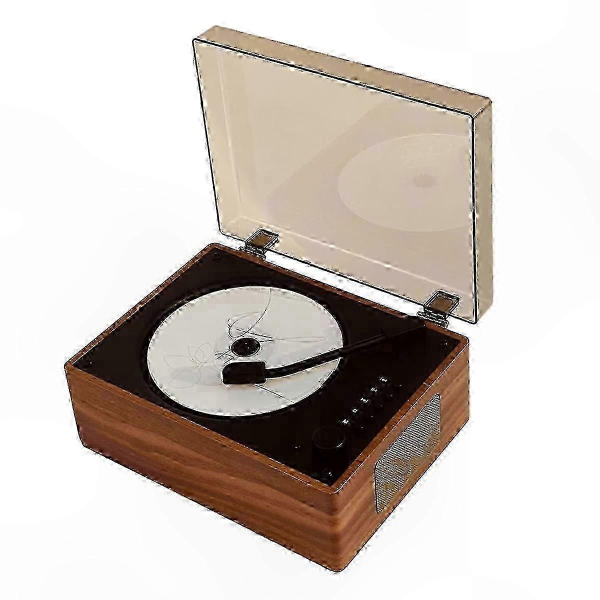 Lecteur CD rétro portable avec Bluetooth 5.0, rechargeable, compatible USB, AUX et lecture CD