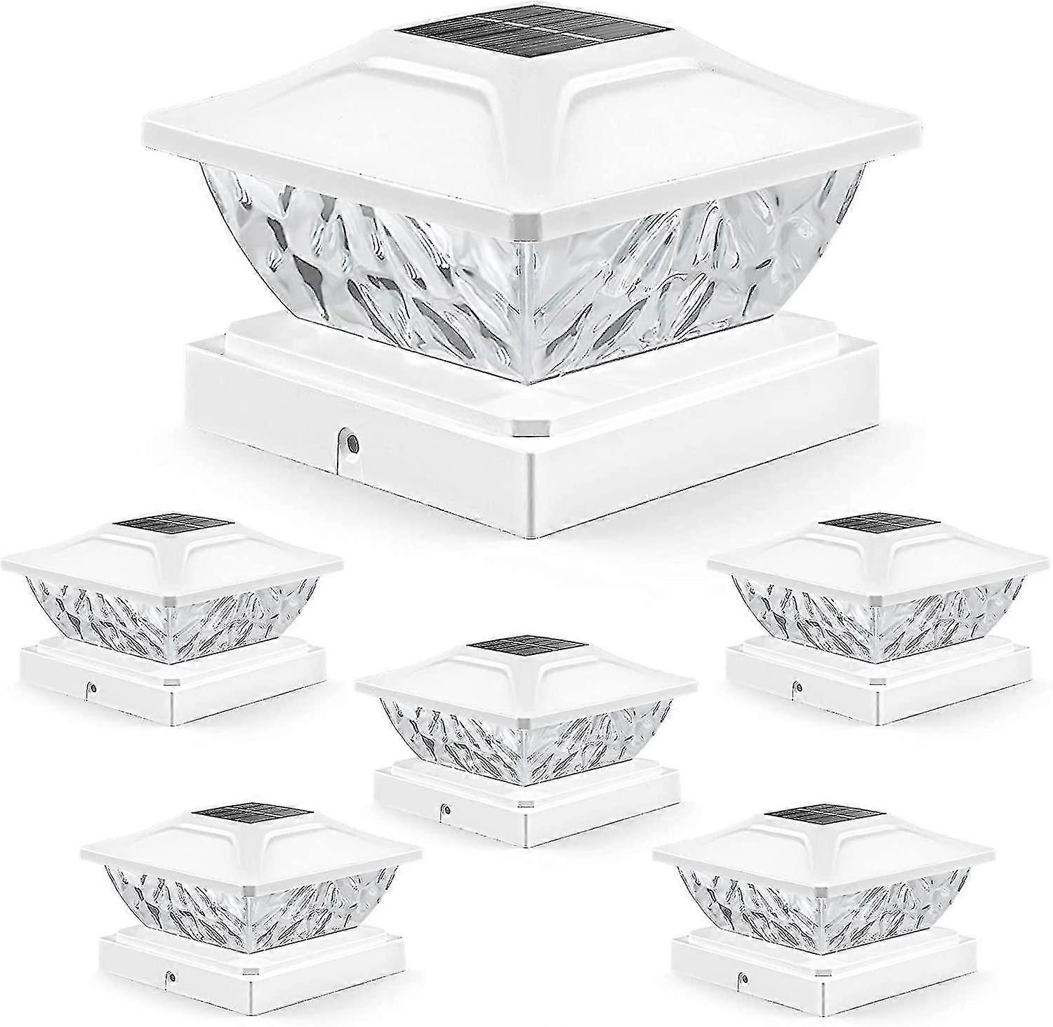 Güneş Direği Kapak Işıkları Dış Mekan: 8 Paket Parlak 2 Modları Led Güneş Çit Güverte Işıkları 3.5x3.5 4x4 4.5x4.5 5x5 Ahşap Direkler İçin