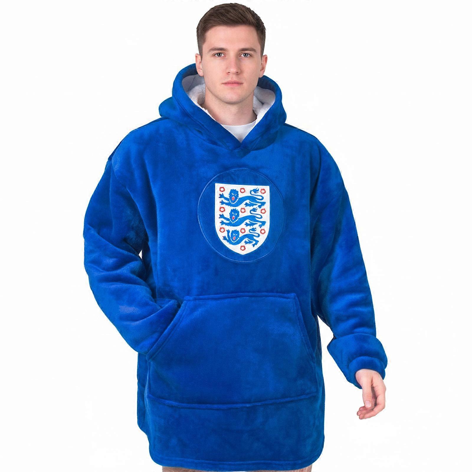 England Adults Oversized Hoodie Blanket - Sherpa Fleece Lined Official Football Gift