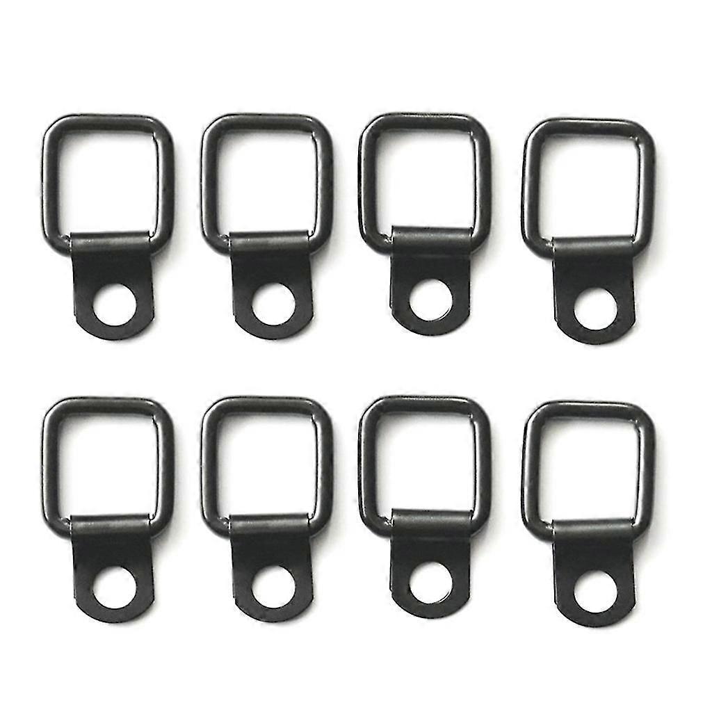 8pcs Bolt-on D-ring Flatbed Truck Trailer Tie Down Strap Chain Rope Rings