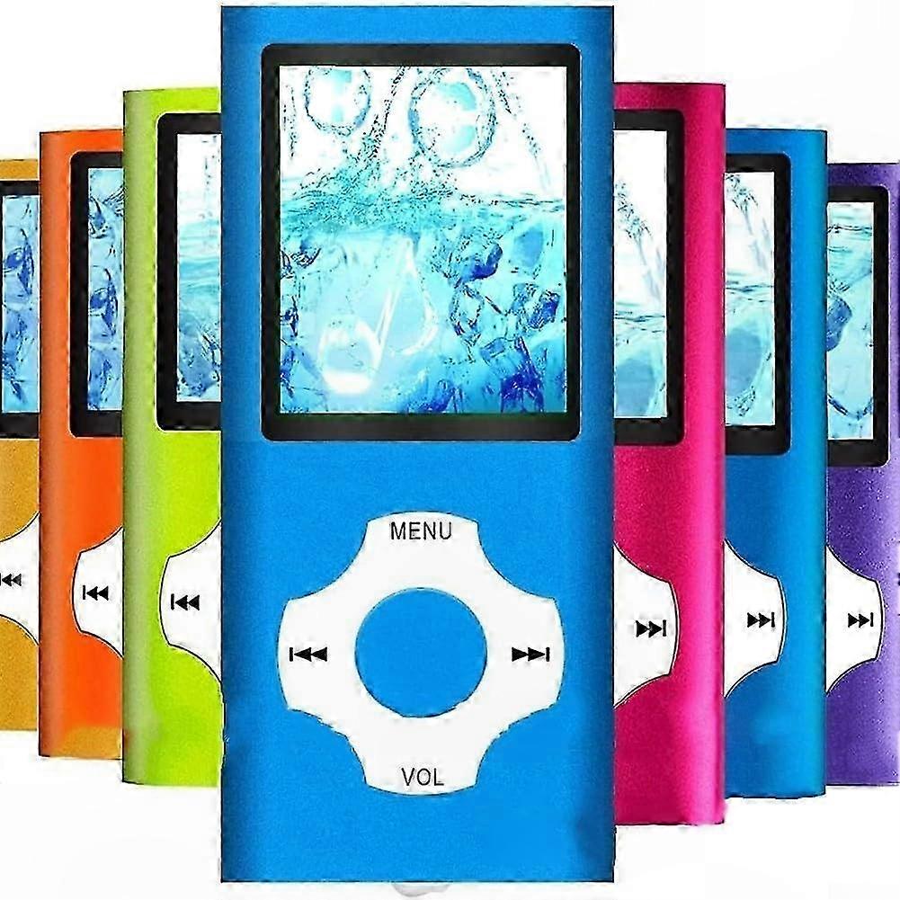 1.8in Ultra-Thin Bluetooth MP3 Player with Built-in HD Speaker, Portable Music Player in Orange