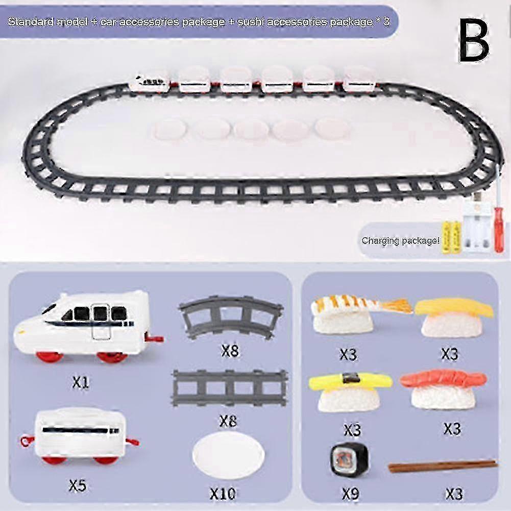 Track Dining Table Props Rotating Small Train Tableware Revolving Sushi Table 2025