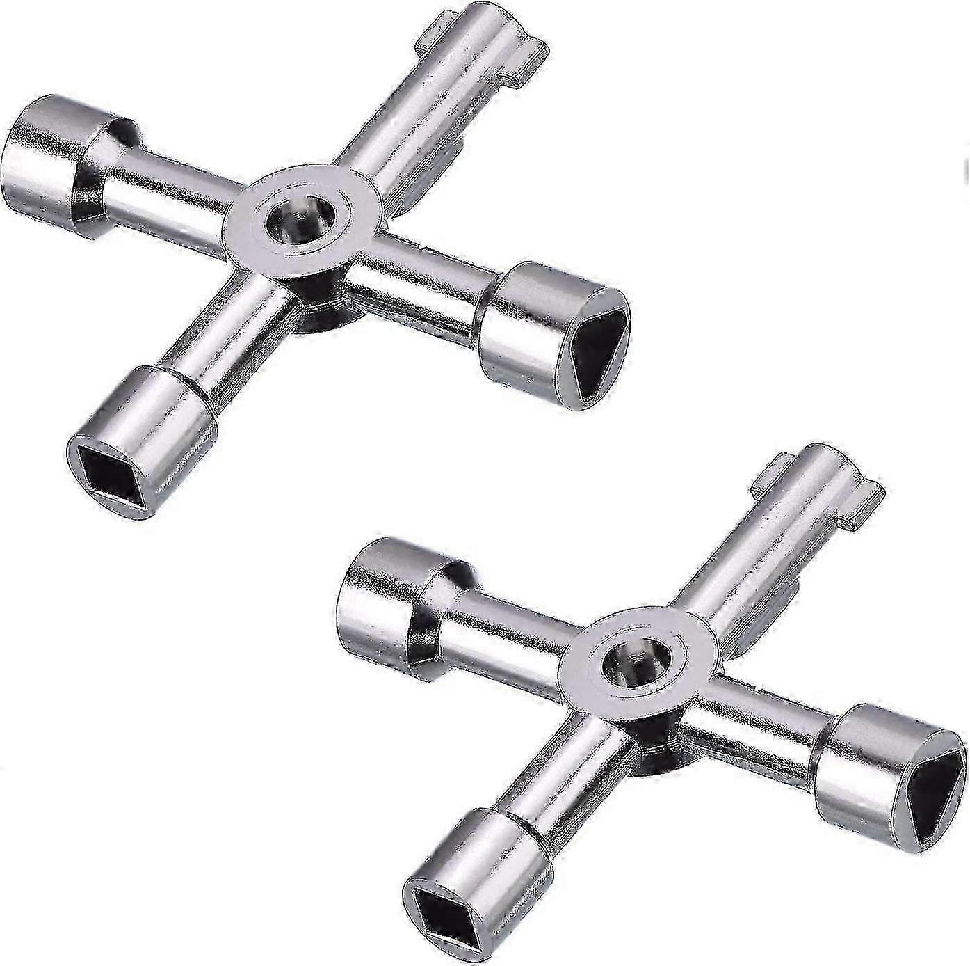 2 Pack Electric Cabinet Keys Gas Meter Keys Utility 4-way Keys For Multi-application
