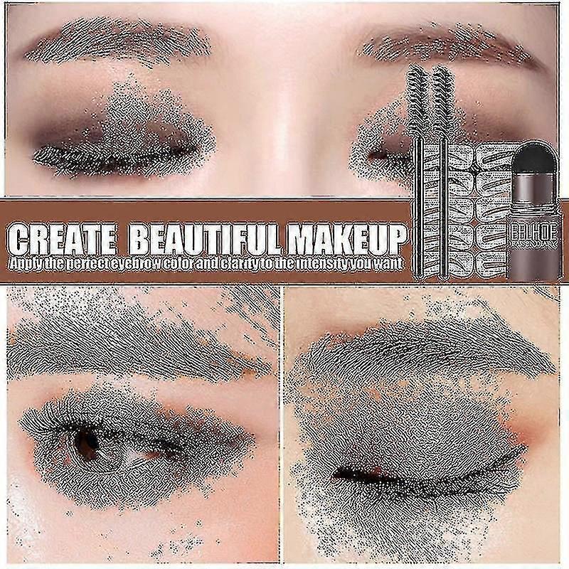 Eyebrow Stamp Shaping Kit Reusable Makeup Brow Powder Stencil Portable Waterproof Cosmetic Setmedium Brown- Aespa