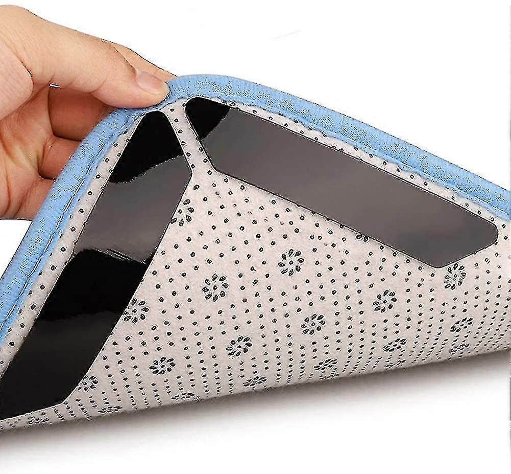 Rug Grippers - 8 Pcs Anti-Curl Rug Stoppers with Non-Slip Carpet Corner Stickers - New Release