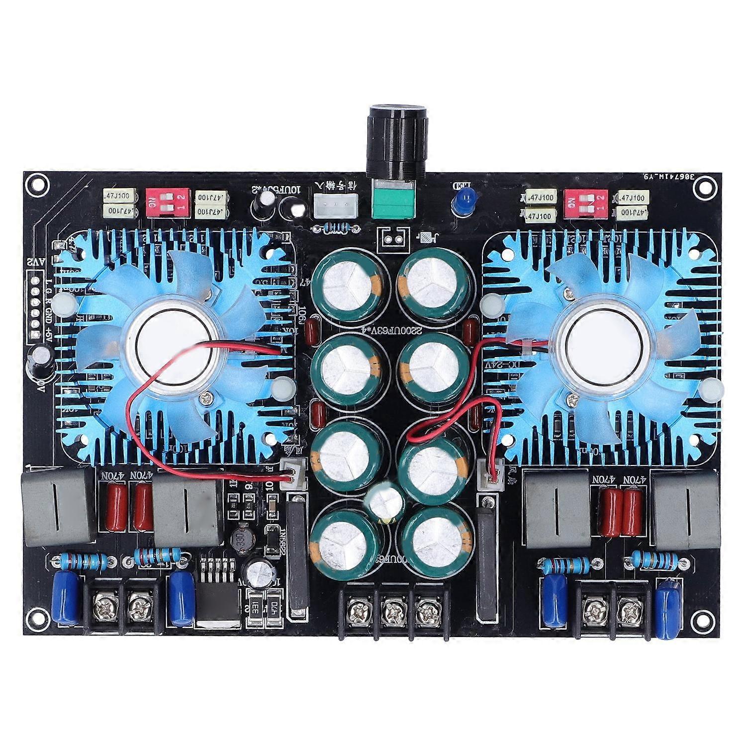 Digital Power Amplifier Board 2 Channel Audio Amplification Module with Cooling Fan TDA8954TH