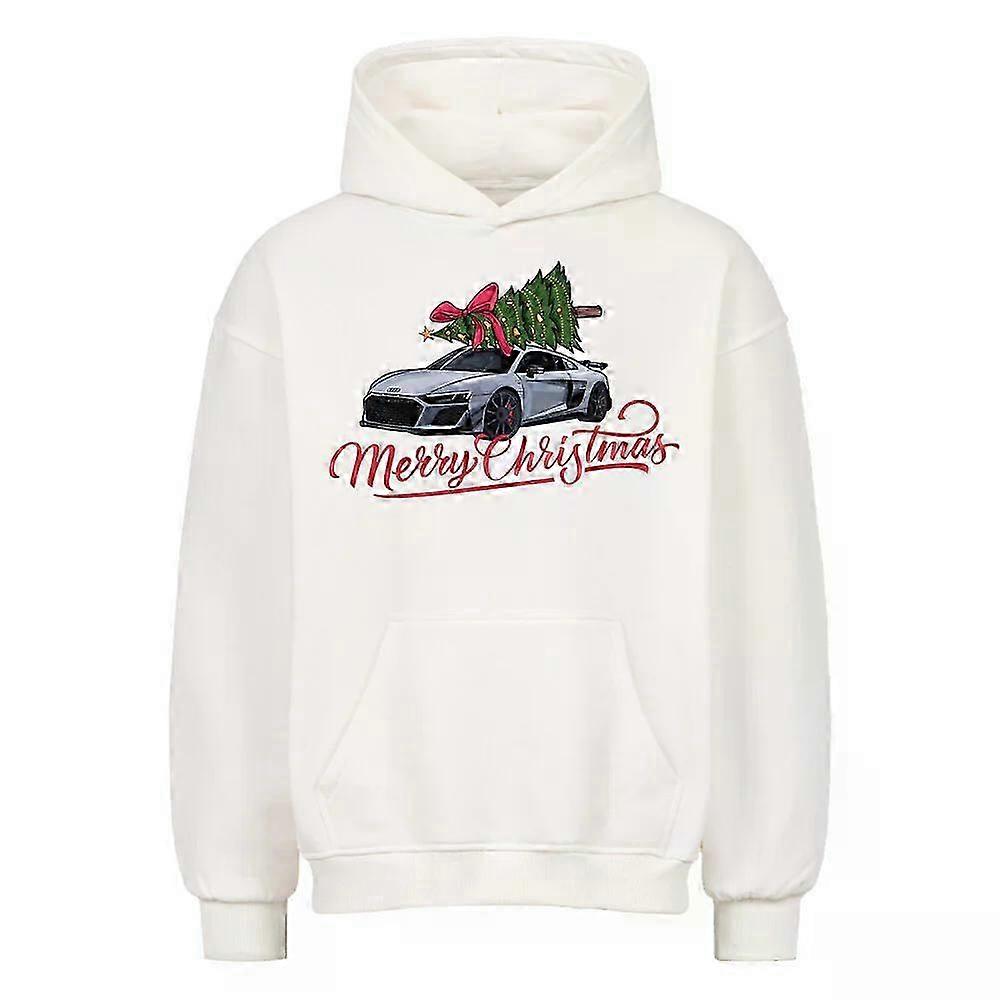 Christmas X R8 White Hoodie Pullover Rockinstone