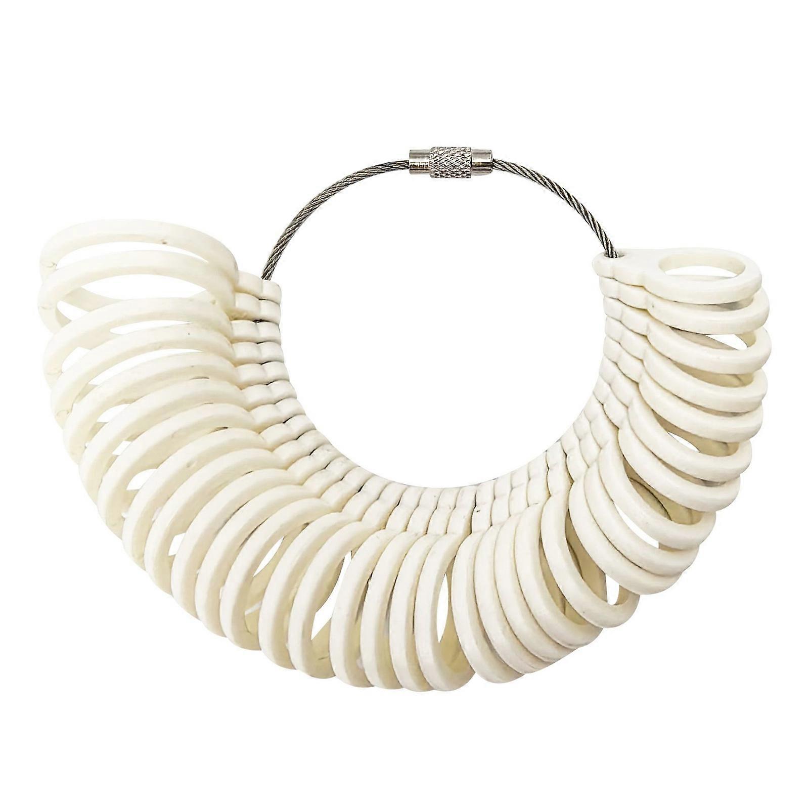 Jewelry Measurement Device with 5 Stylish Color Option Retro Ring Sizer Gauge Compact Design for Finger Size Checking  White