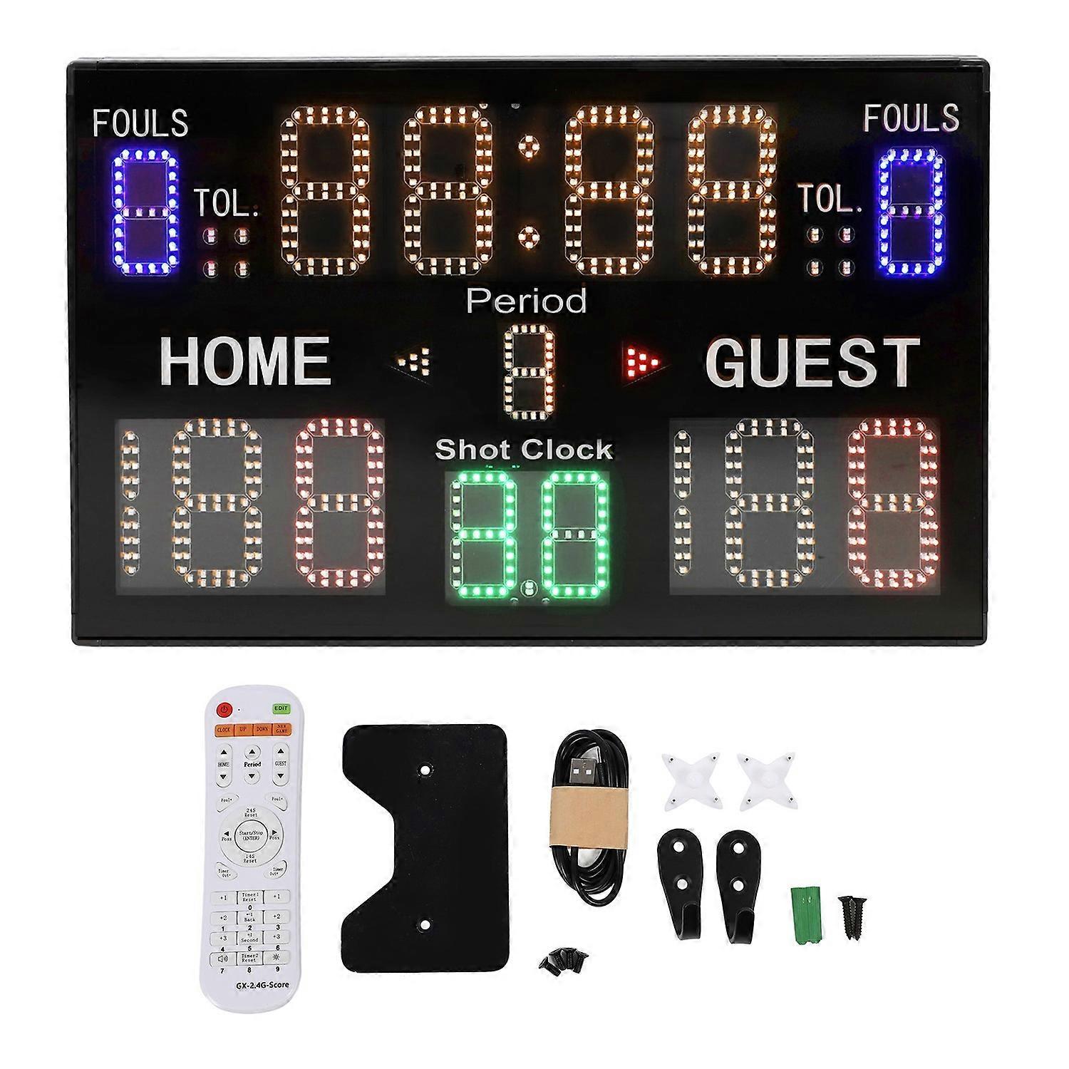 Electronic Scoreboard 15 Digit LED Display Multisport Portable Scoreboard Score Keeper for Gyms Recr