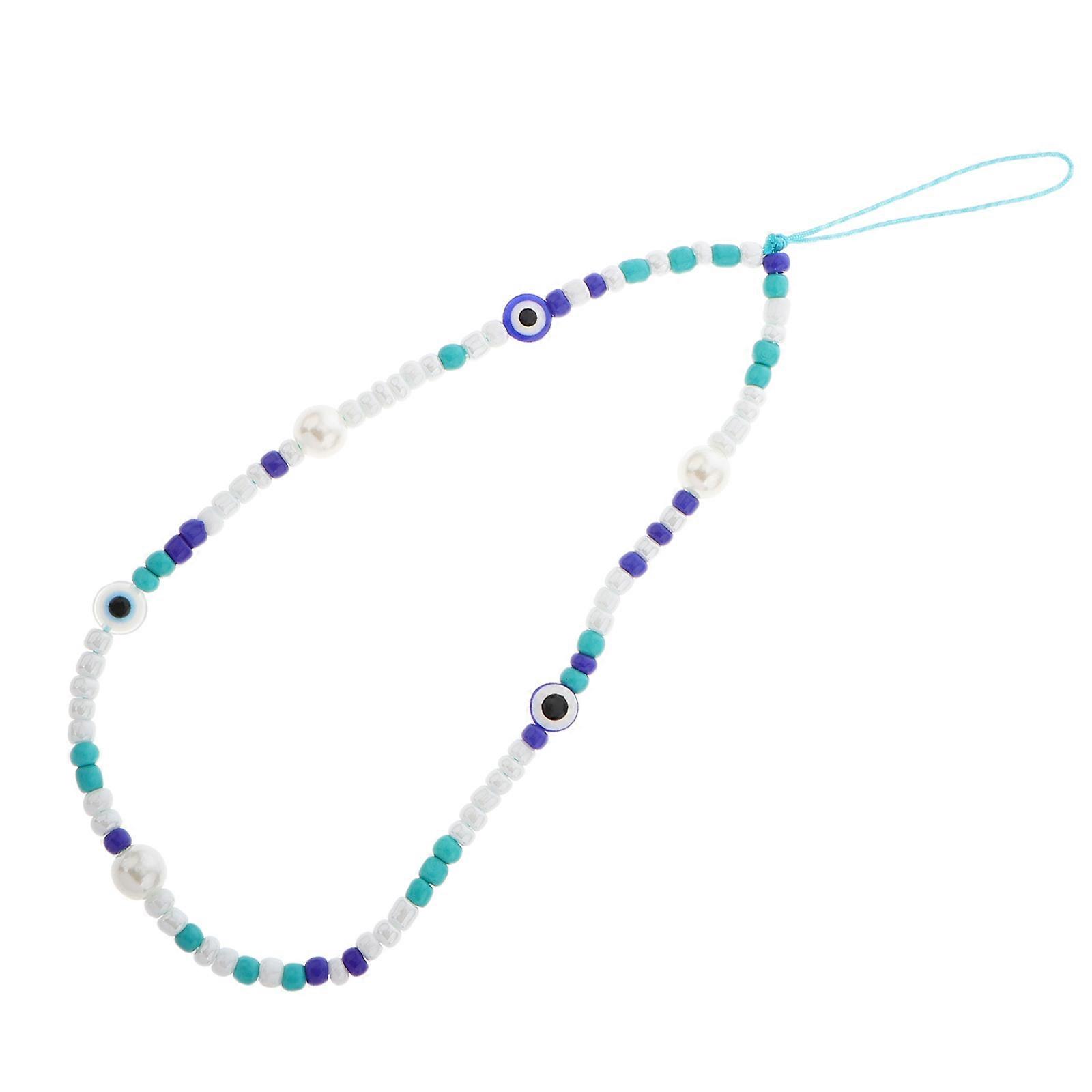 Beaded Phone Wrist Strap Evil Eye Charm for Decor Design