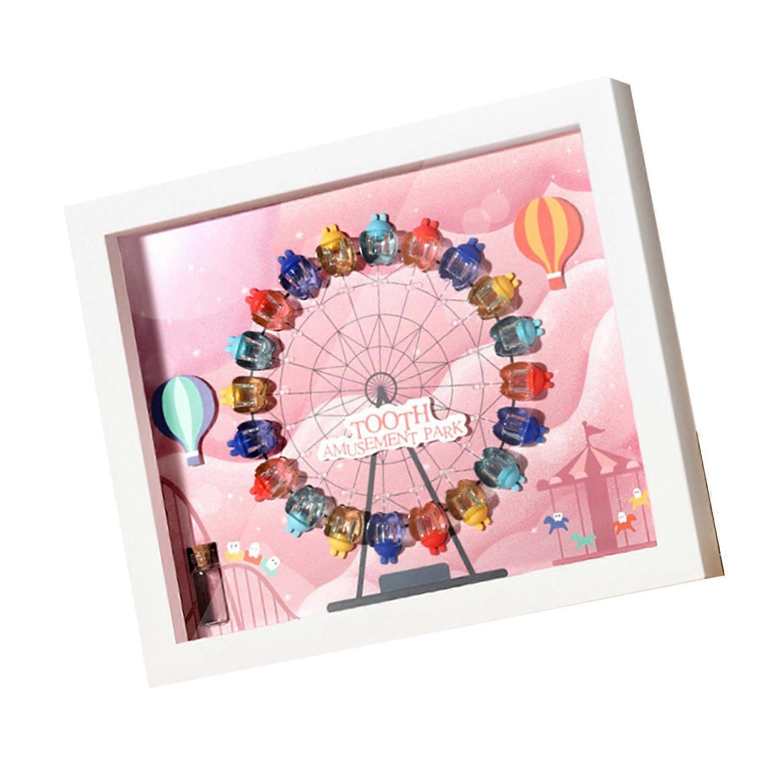 Kids Tooth Storage Planner Plastic Display Case For Lost Teeth Collection And Photo Memorabilia Multicolor