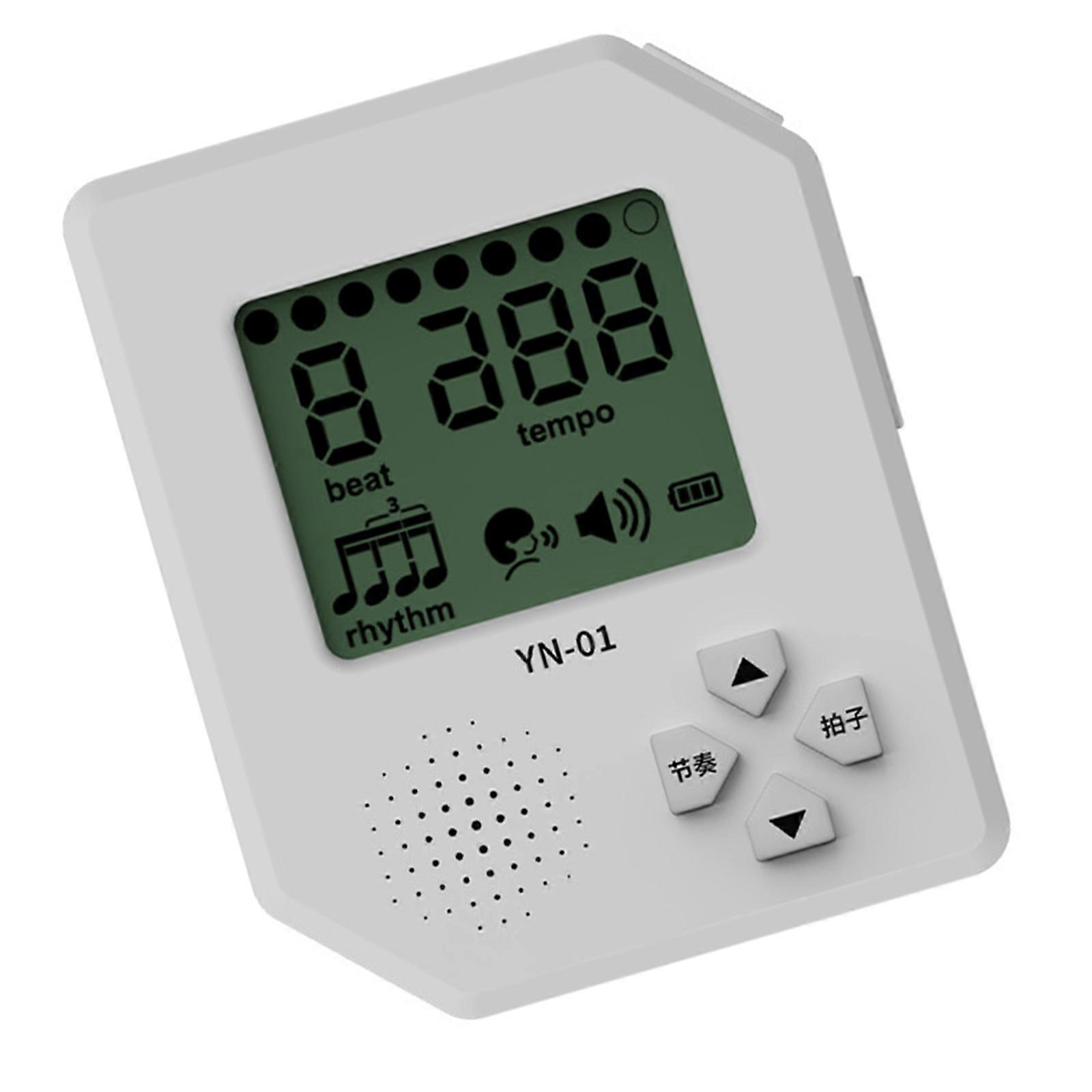 Compact Digital Metronome Adjustable 30 250 BPM with Nonslip Plastic Shell Suitable for Musicians Music Learning Event  White