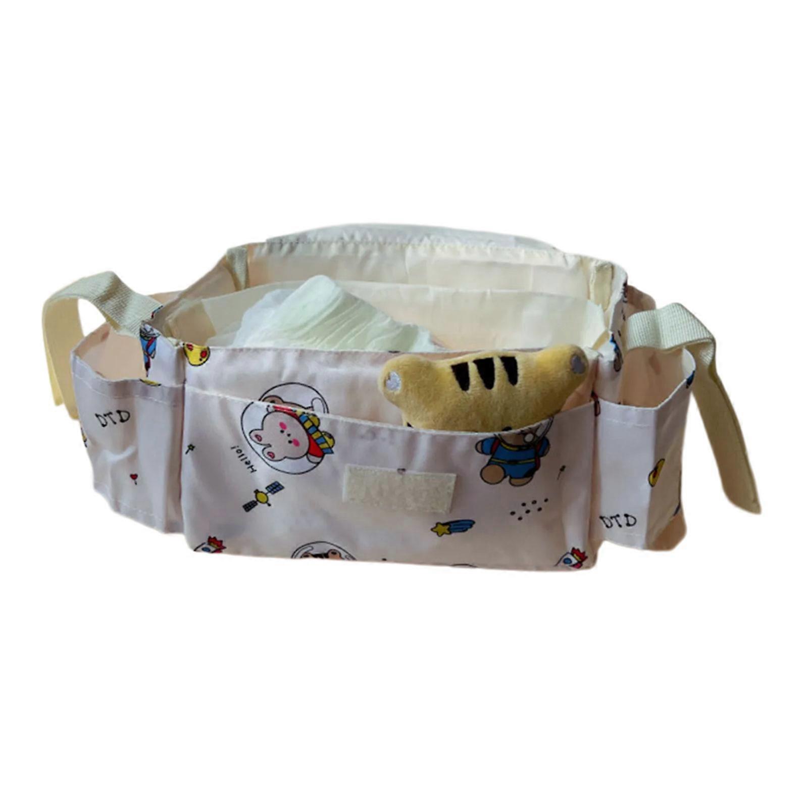 Funktionell barnvagn hängande väska bärbar reseväska organizer flaskservetter blöjblöjförvaringslösning flerfärgad