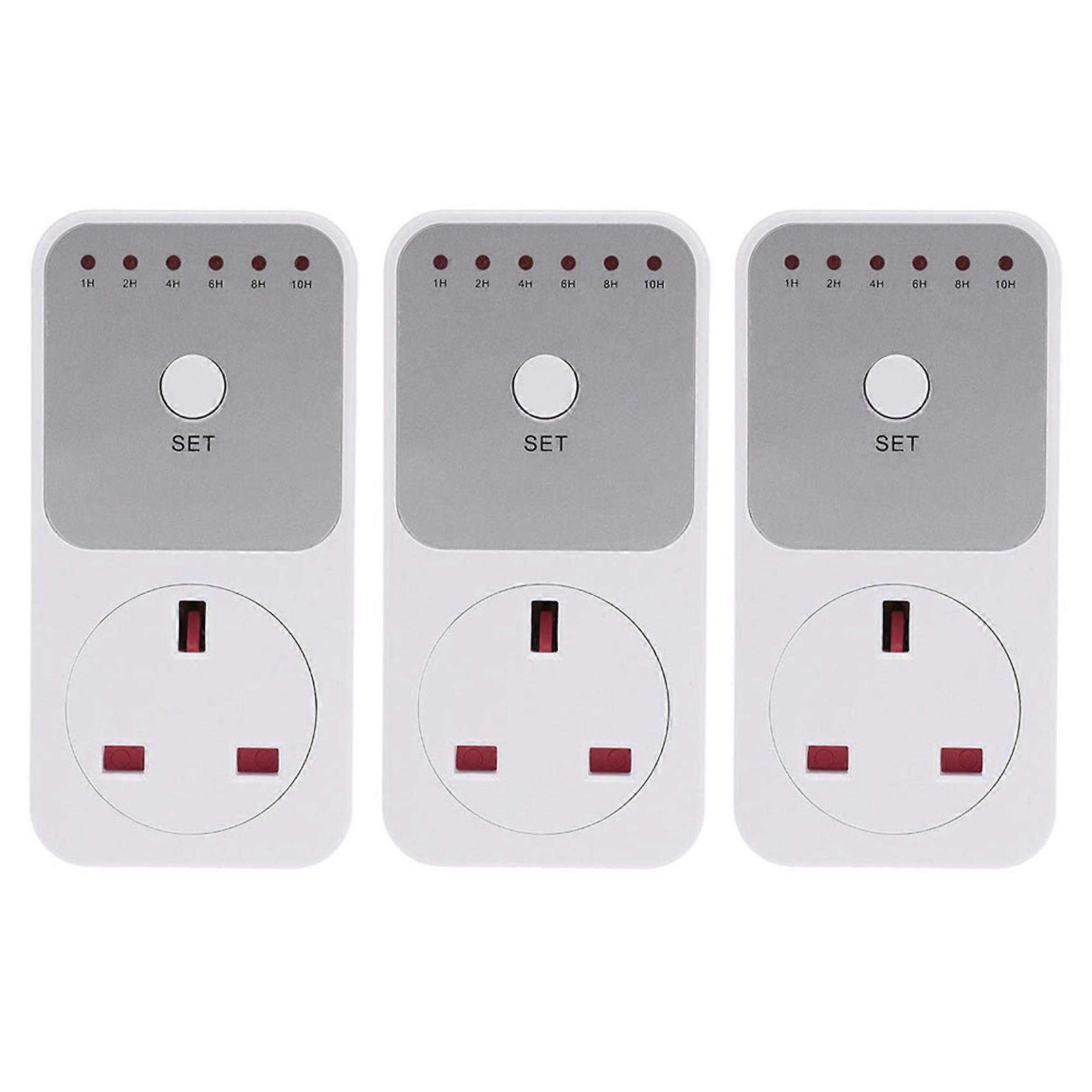 3X Smart Control Countdown Timer Switch Plug-In Socket Auto Shut Off Outlet Uk Plug