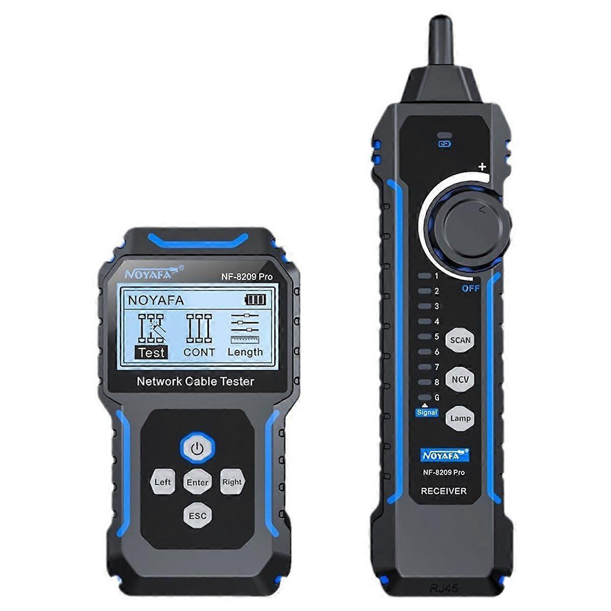 -8209Pro Network Cable Tester Cat5 Cat6 PoE Cable Tracker Tester Detect Length Continuity Test with