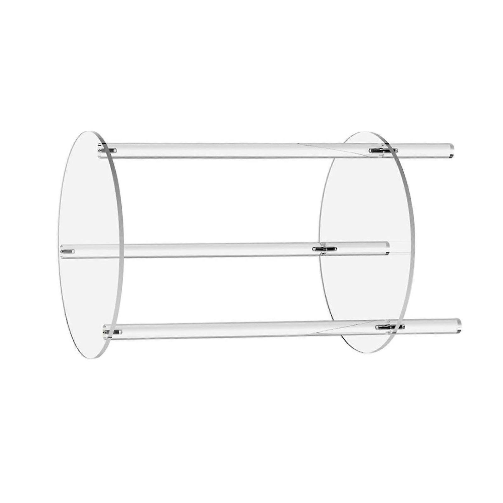 Portable Clear Acrylic End Table with 2 Tiers of Storage Home Accessory Sturdy Side Table for Bedroom and Living Room Multicolor