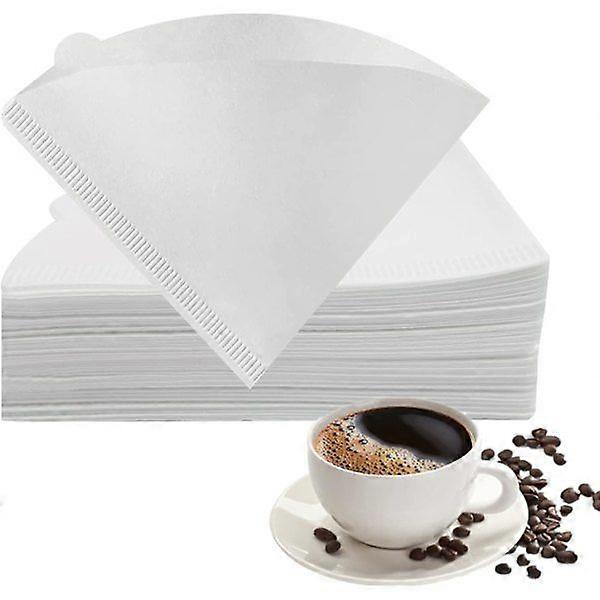 Coffee Filter Paper, Paper Coffee Filters Compatible with V60 Size 02 Disposable Unbleached Cone Filter Paper for Pour-over and Drip Coffee Makers Whi