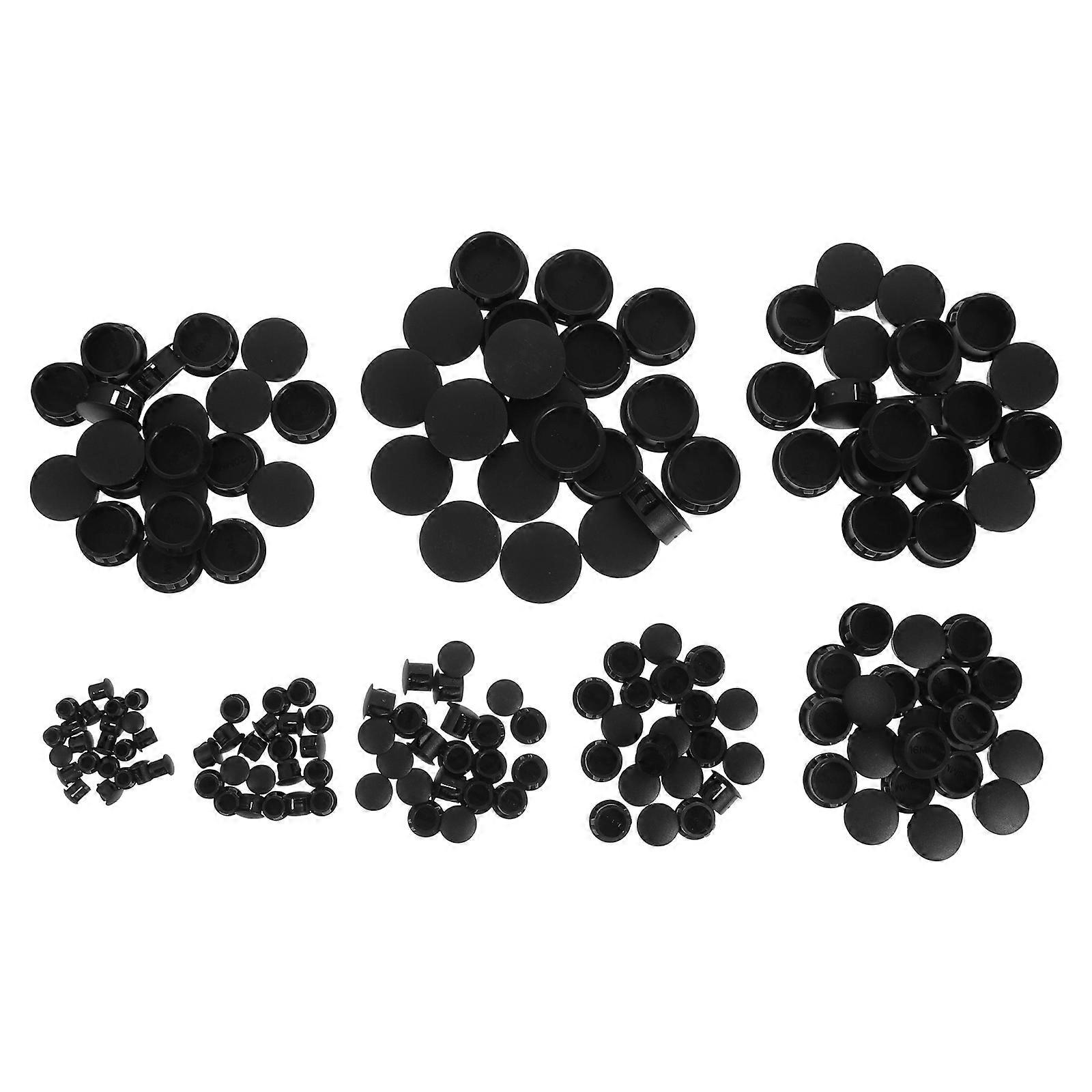 Round Screw Caps Plastic End Caps for Protection Use 800Pcs Black