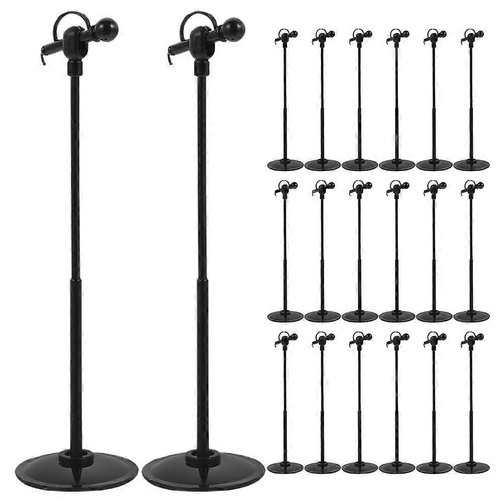 20Pcs Miniature Microphone Props for Toy Decoration Plastic Black