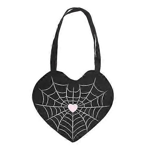 Something Different Spiderweb Heart Satin Tote Bag
