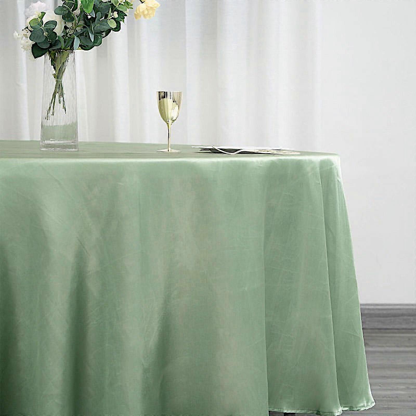 BalsaCircle 108" Round Satin Tablecloth Sage Green Round Table Linen