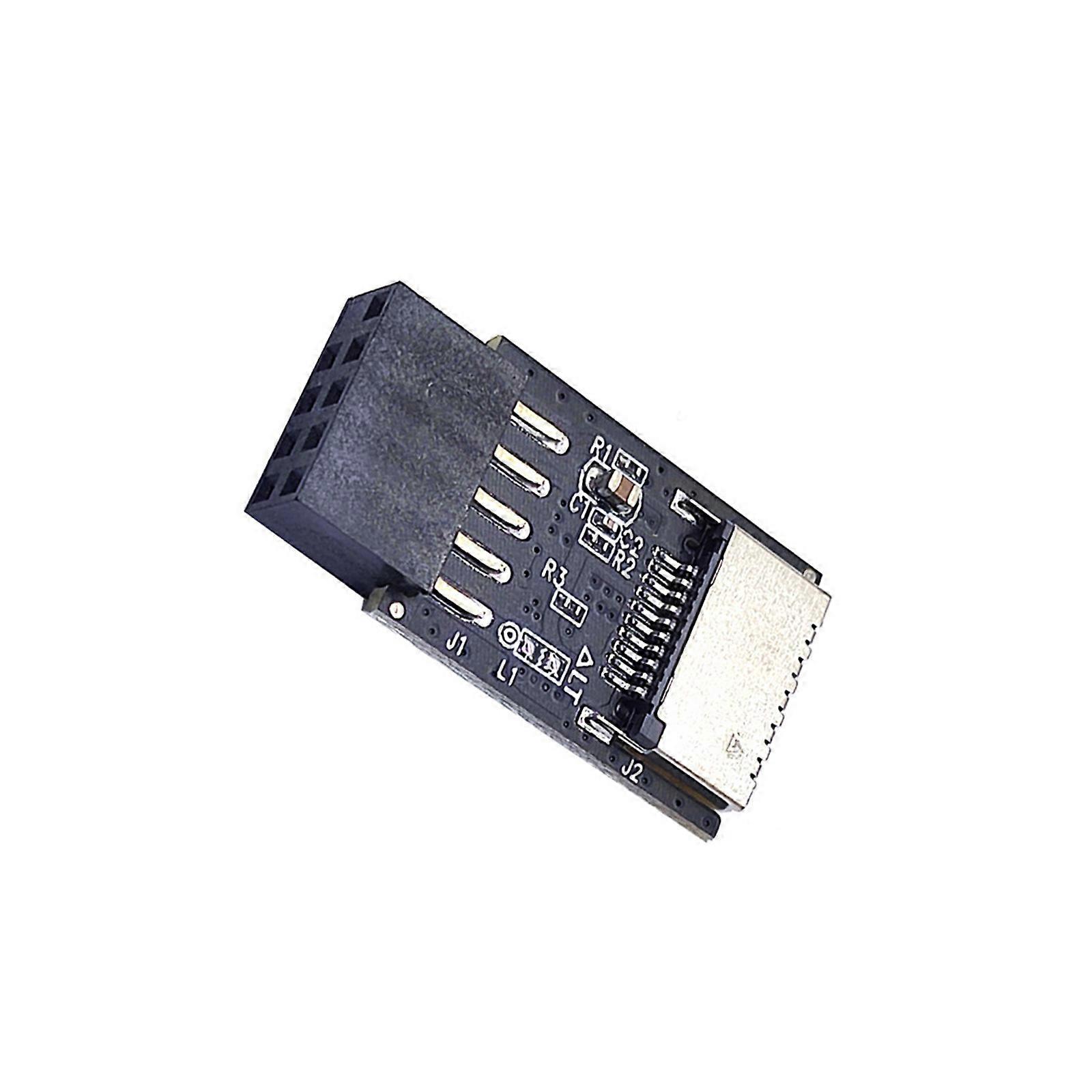 USB Front Panel Adapter USB 2.0 9Pin to Type C Adapter Header for Computer Motherboard Internal Expansion Board Multicolor