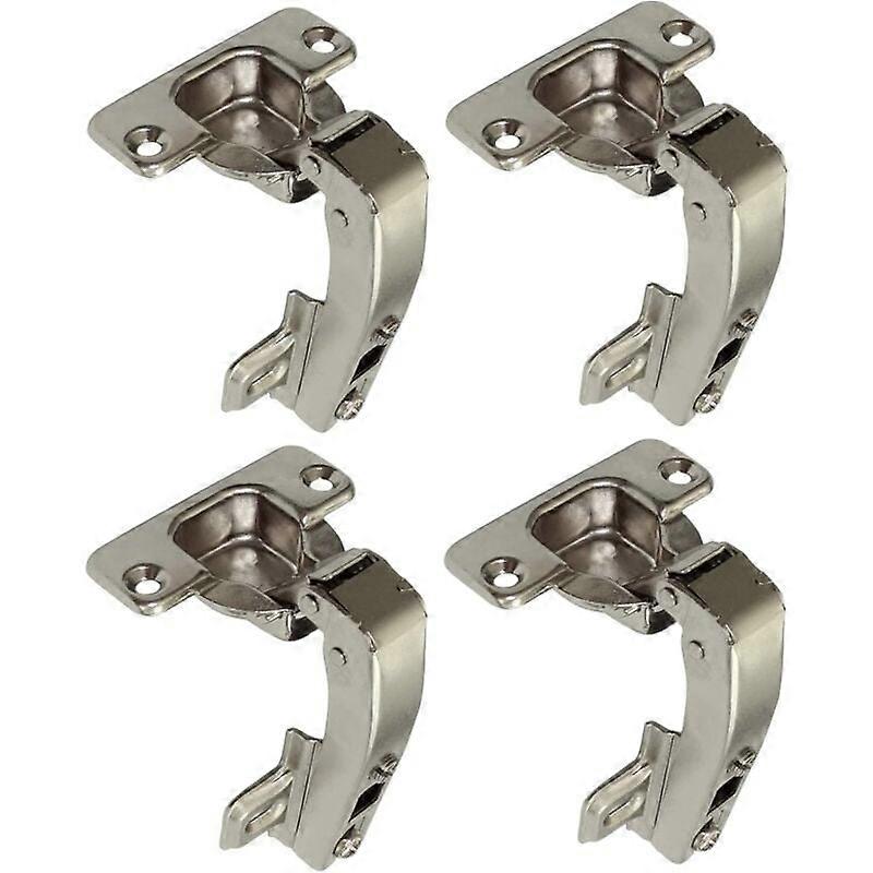 Set of 4 invisible 90° clip-on hinges - for single-door corner cabinet doors - with soft-close mechanism and clip - opening