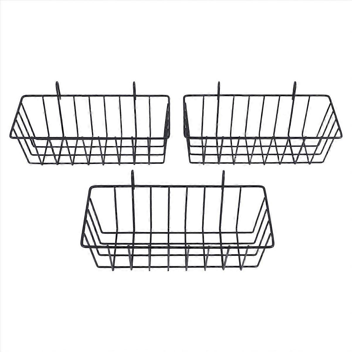 3 Pcs Wall Grid Panel Wire Basket,for Cabinet & Pantry Organization