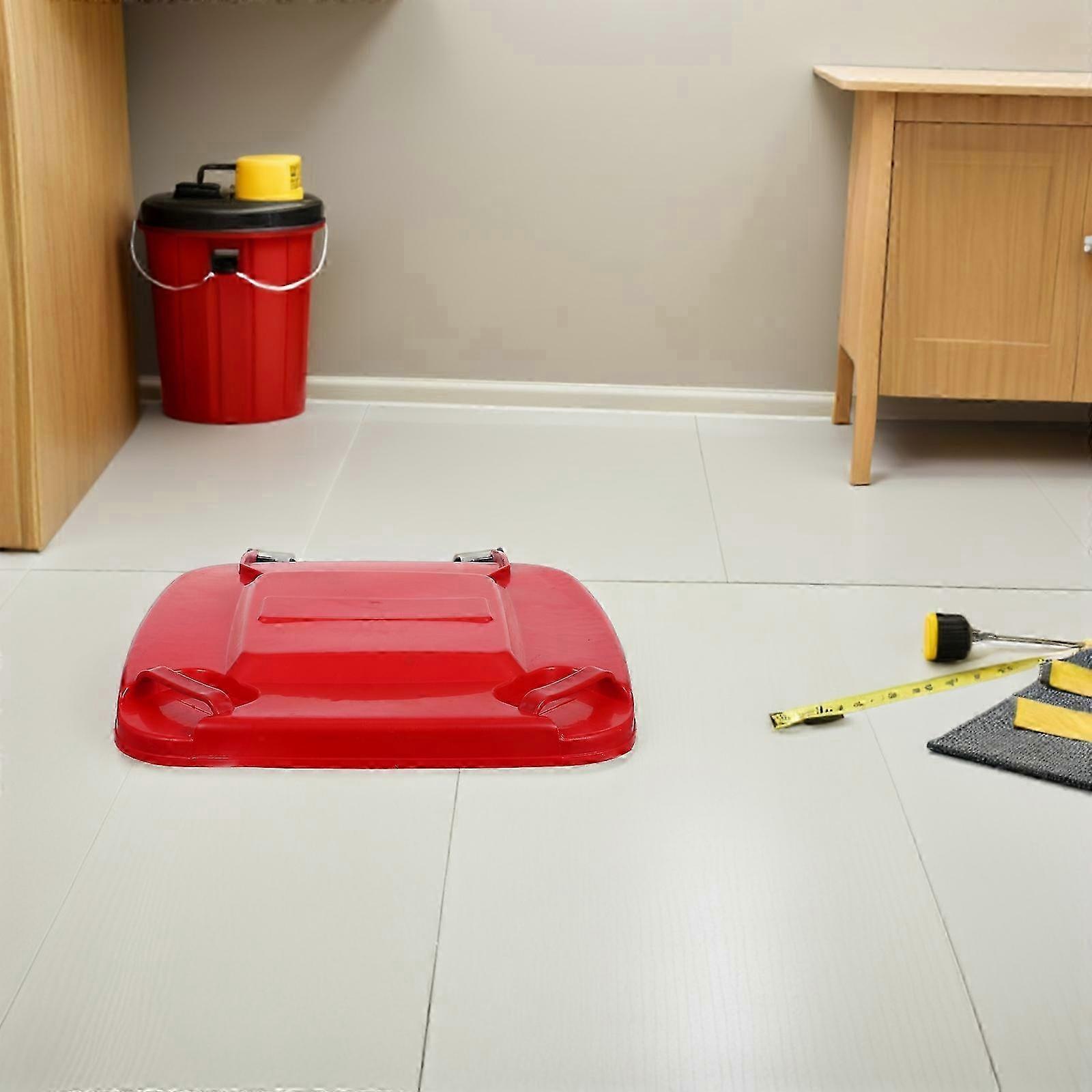 Red Plastic Trash Can Lid Replacement for Outdoor Garbage Bin Cover