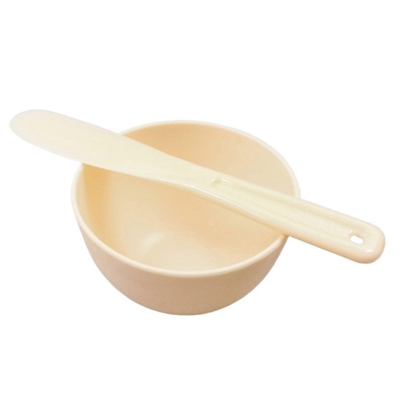 Face Mask Mixing Bowl Set with Silicone Applicator Brush and Spatula for DIY Skincare Yellow
