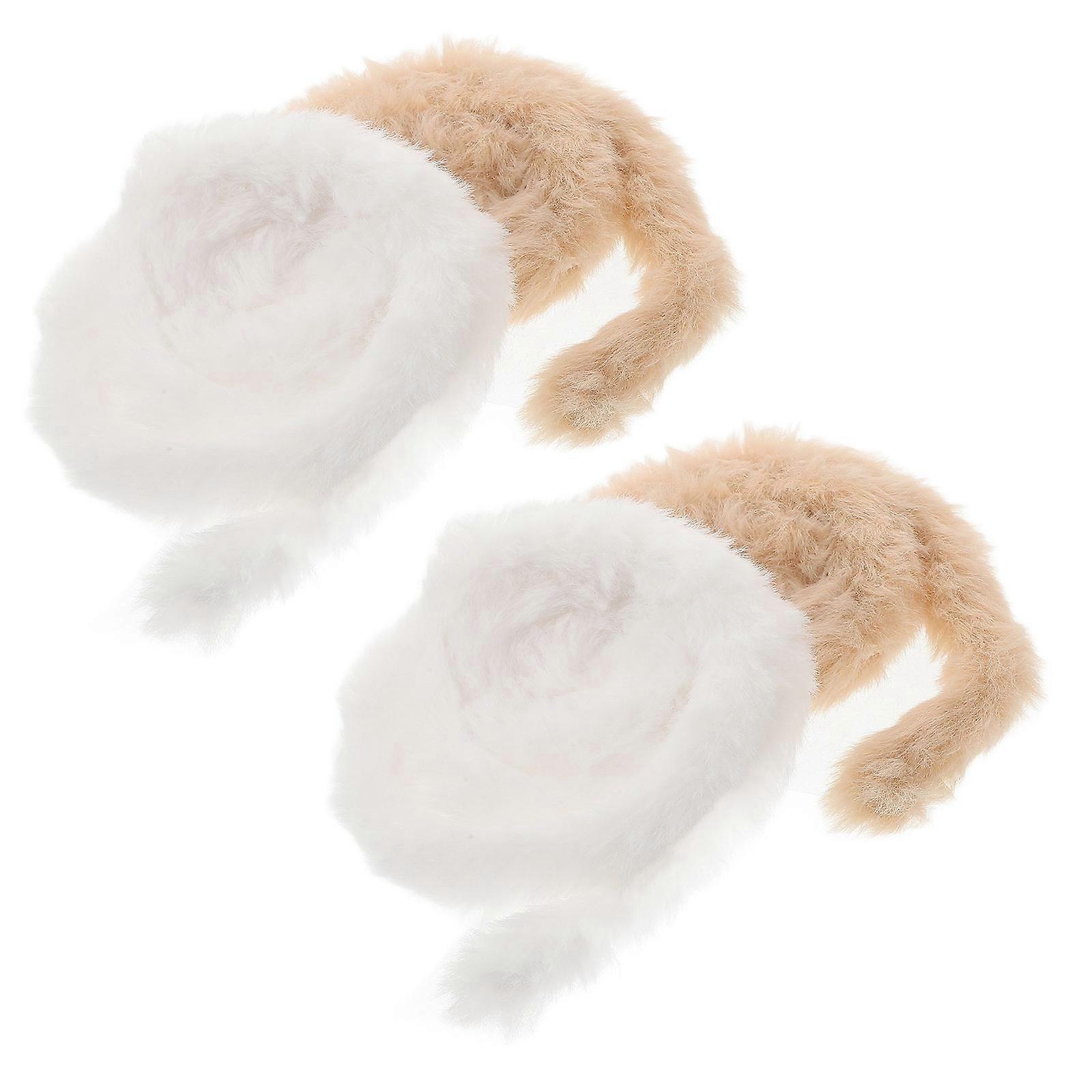 Fuzzy Sticks Chenille Stems For Diy Projects Crafting Decoration White Plush Simulated Rabbit 4Pcs