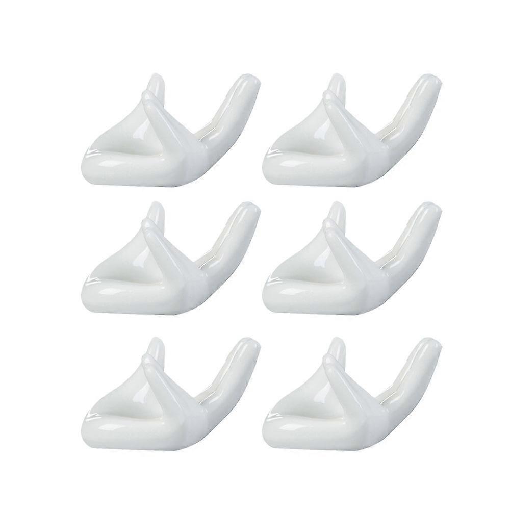 Hand Shaped Holder Ceramic Base for 12Pcs Ocarina Display Accessories White
