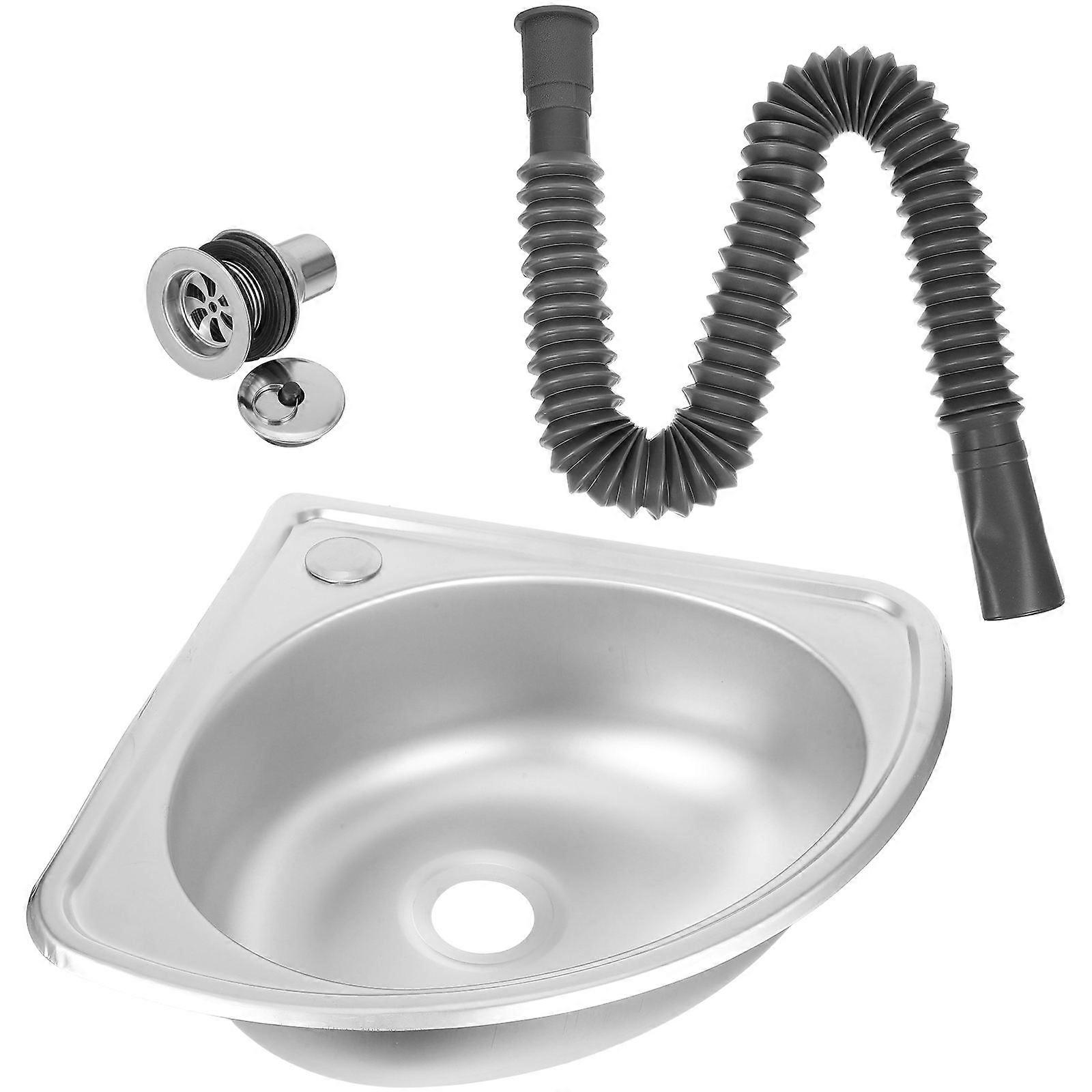 1Set Stainless Steel Kitchen Sink for Washing Vegetables Triangular Basin