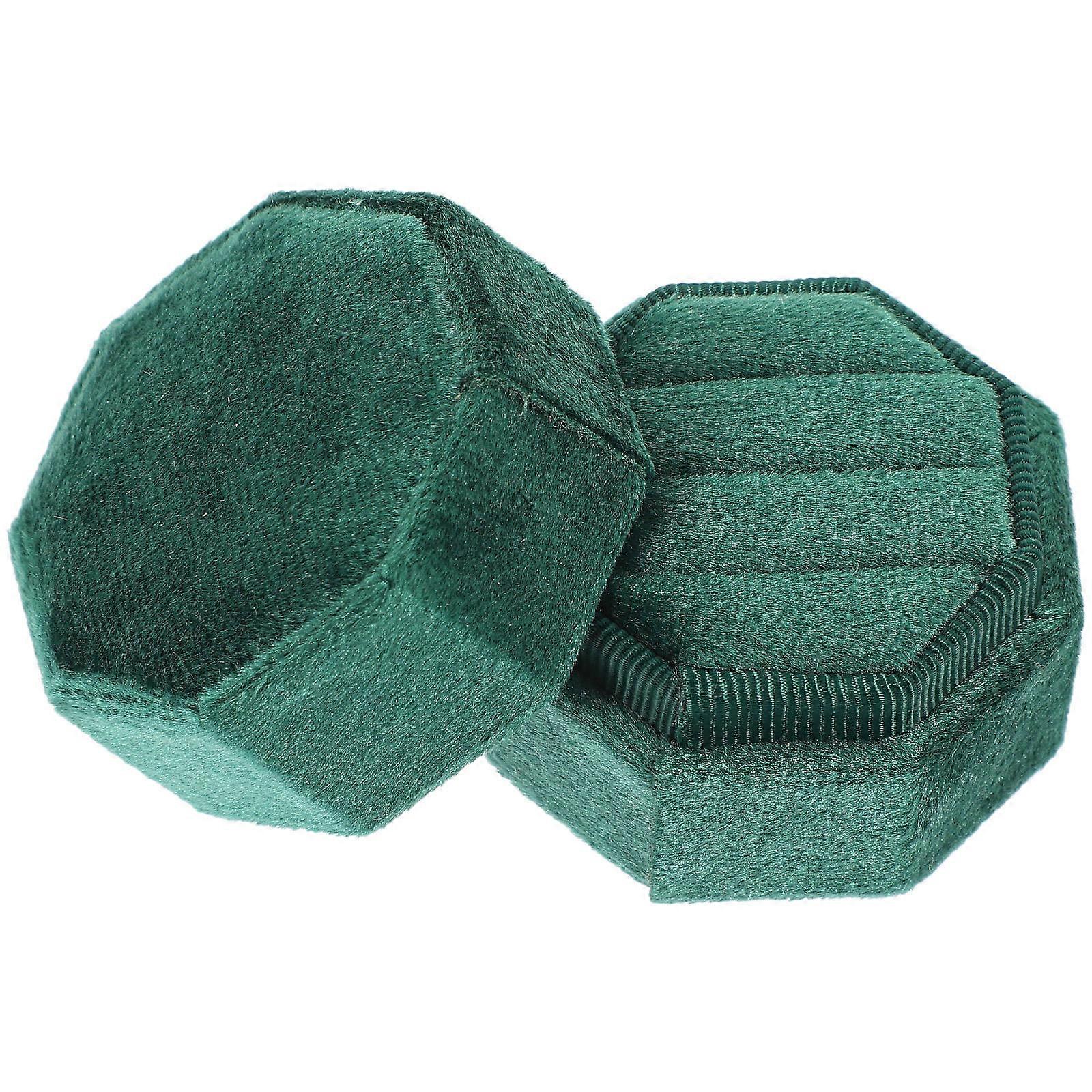 Ring Bearer Box For Wedding Ceremony Display Function Jewelry Storage 1Pack Green