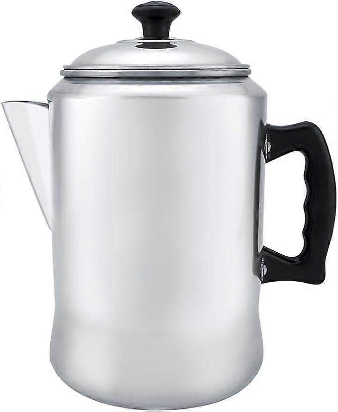 3L Aluminum Coffee Percolator with Lid, Large Capacity Reusable Filter, Induction Compatible